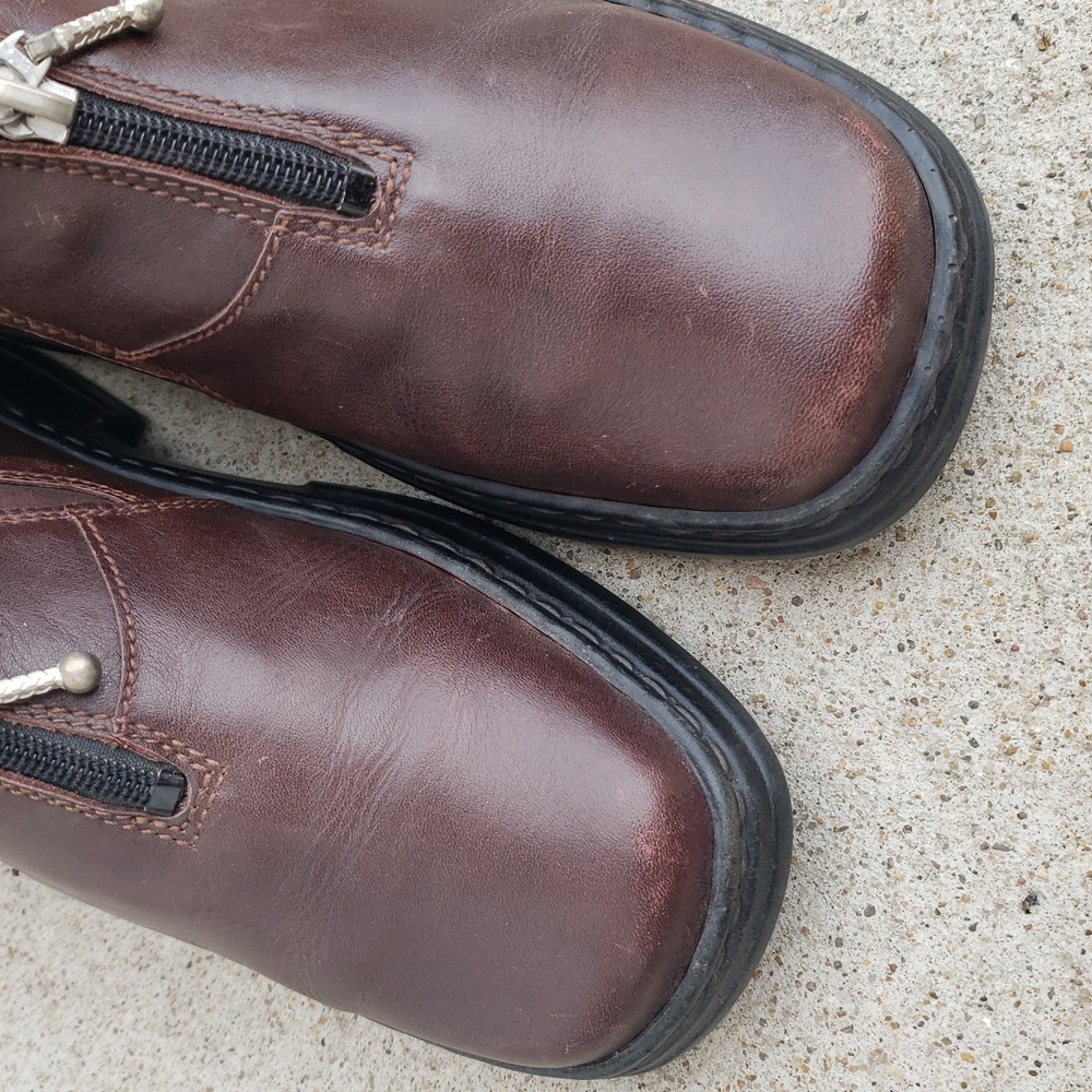 Josef Seibel Womens Brown Leather Chunky Heel Laofers Size 36 Classic Preppy Y2K - Picture 9 of 16